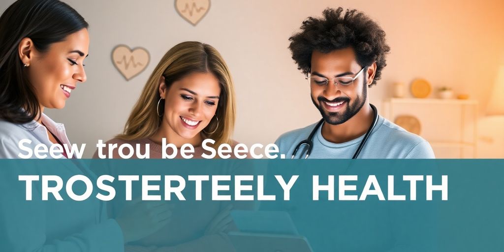 Group of people researching health advice on devices.